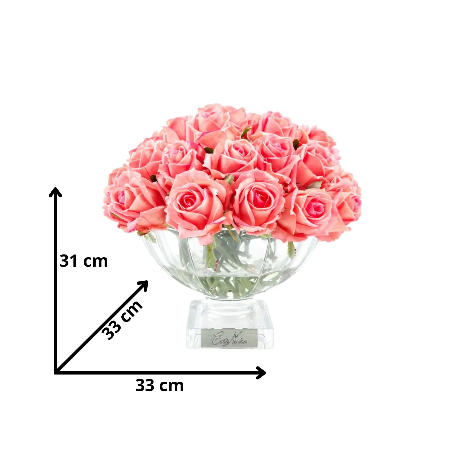 Üppiges Arrangement aus korallenfarbenen Duftrosen – perfekte Duftblumen für Wohnzimmer oder Empfang