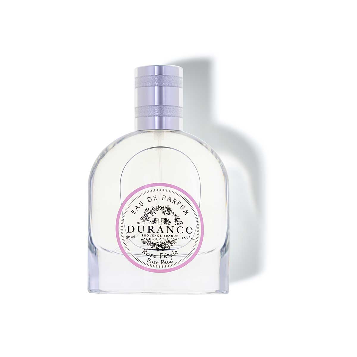 auf dem weissen hintergrund steht die edp rosenbluetenlatt hablrunde glasspruehflasche
