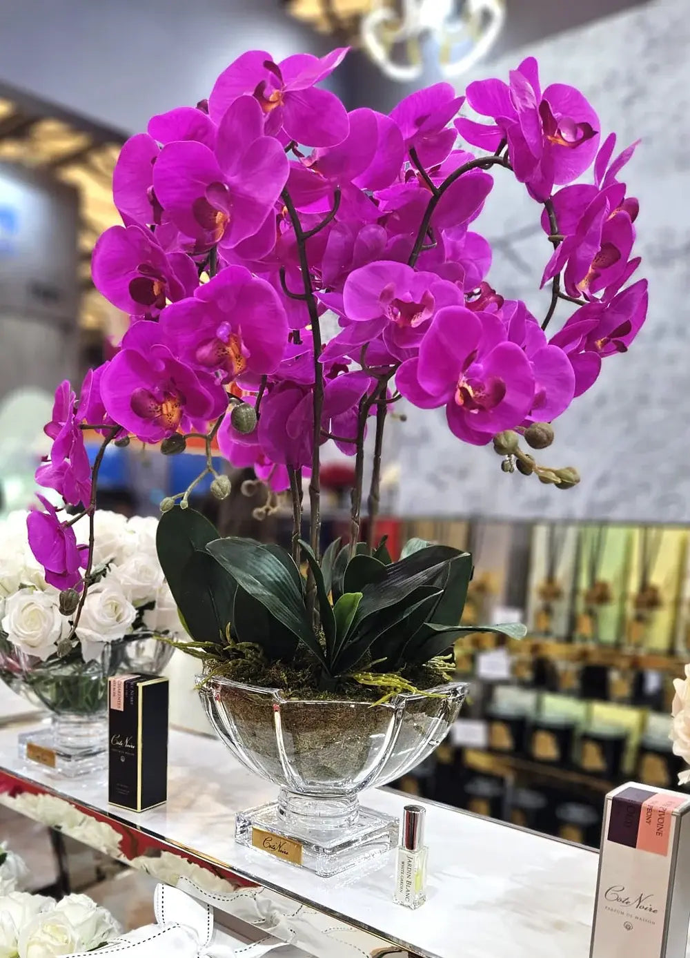 Pinke Orchidee in Glasvase – elegante Duftblumen für Ihr Badezimmer