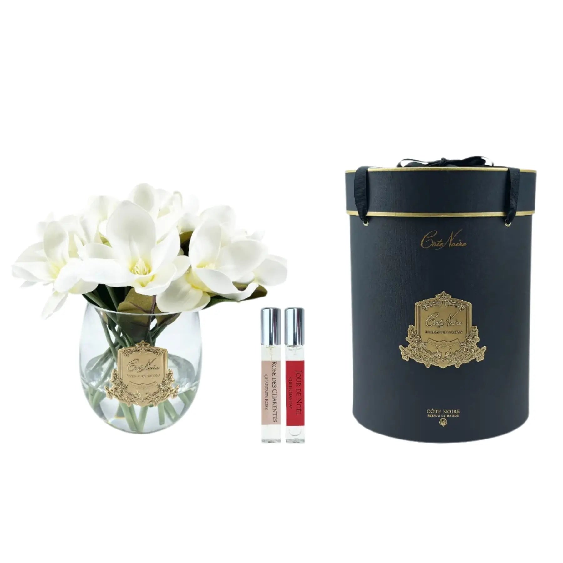 Stilvolles Magnolienarrangement in Glasvase – perfektes Duftblumen Geschenk