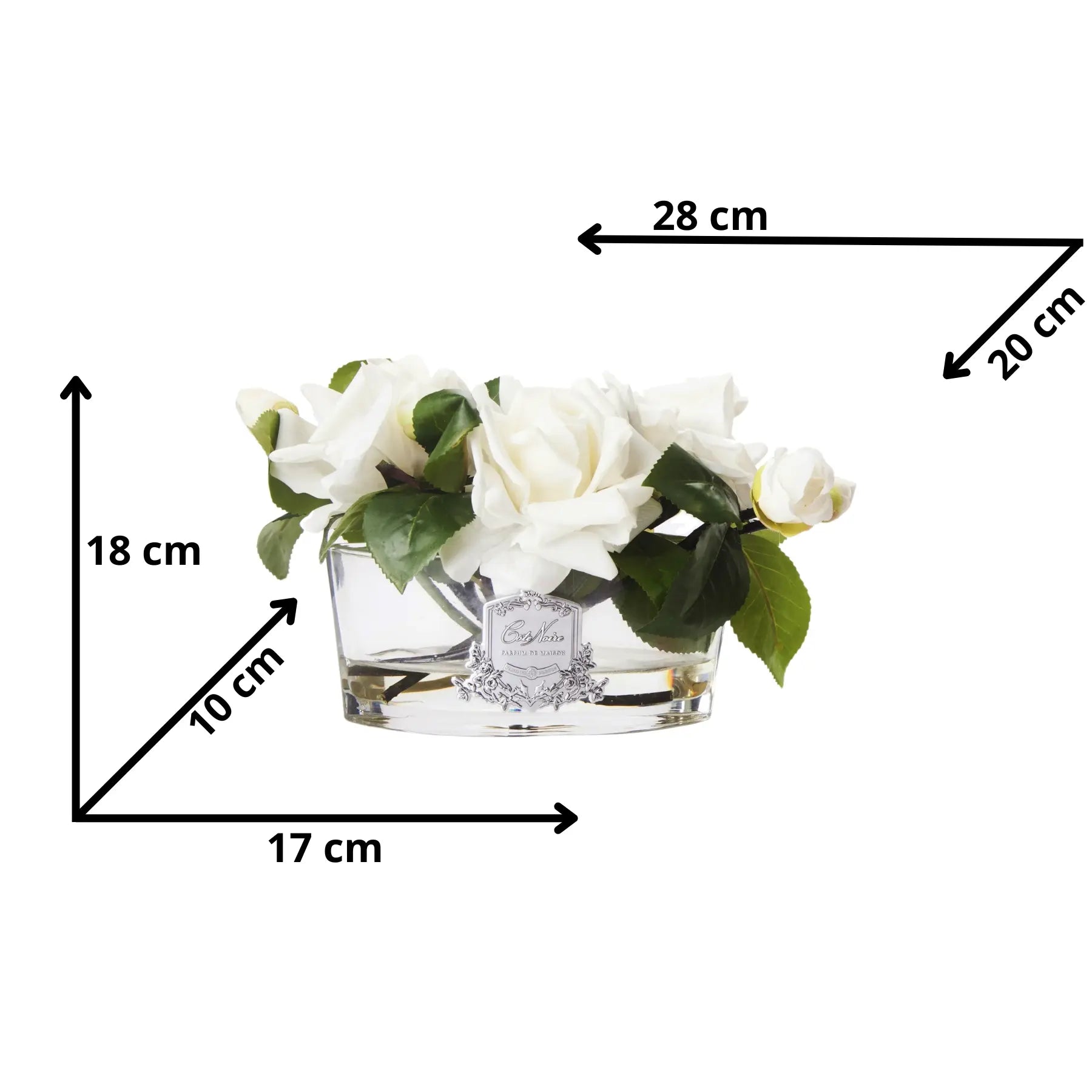 Geschenkbox mit Ivory White Duftrosen – luxuriös verpackte künstliche Duftblumen mit Parfum für besondere Anlässe