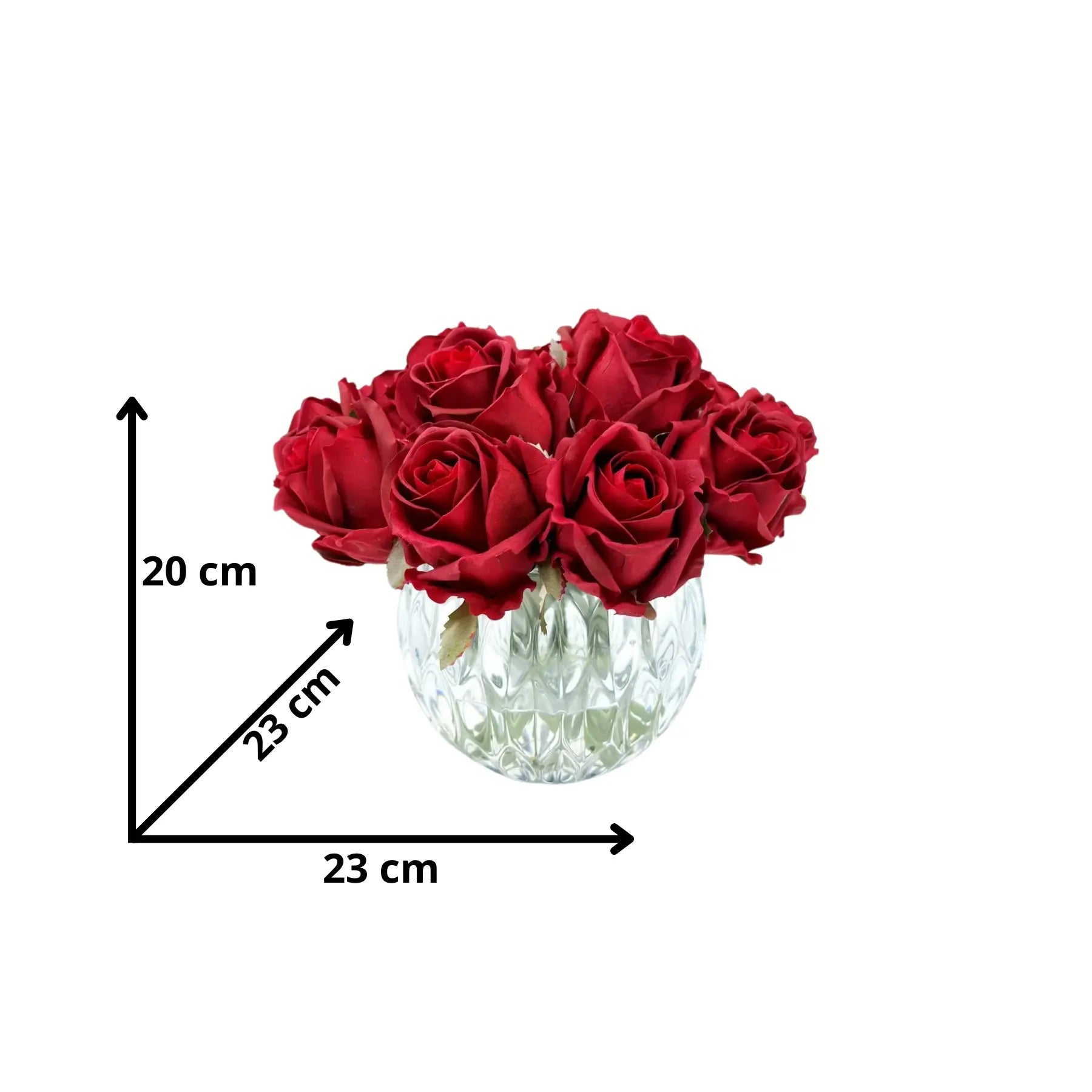 Duftrosen in edlem Glas mit Geschenkbox und Parfum – perfekte Kombination aus Eleganz und Duft