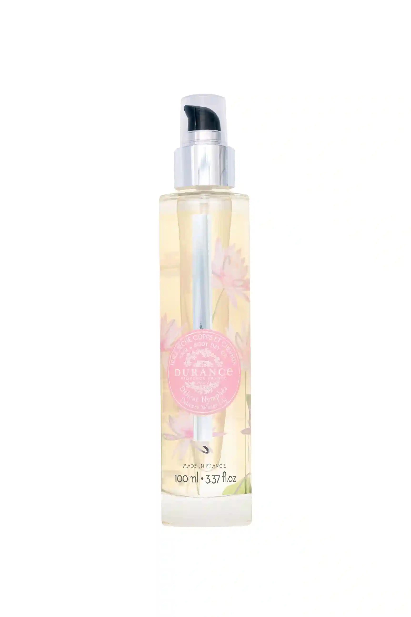 Durance Trockenöl Delicate Water Lily, 100 ml, feuchtigkeitsspendendes Pflegeöl mit blumigen Noten, Made in France.