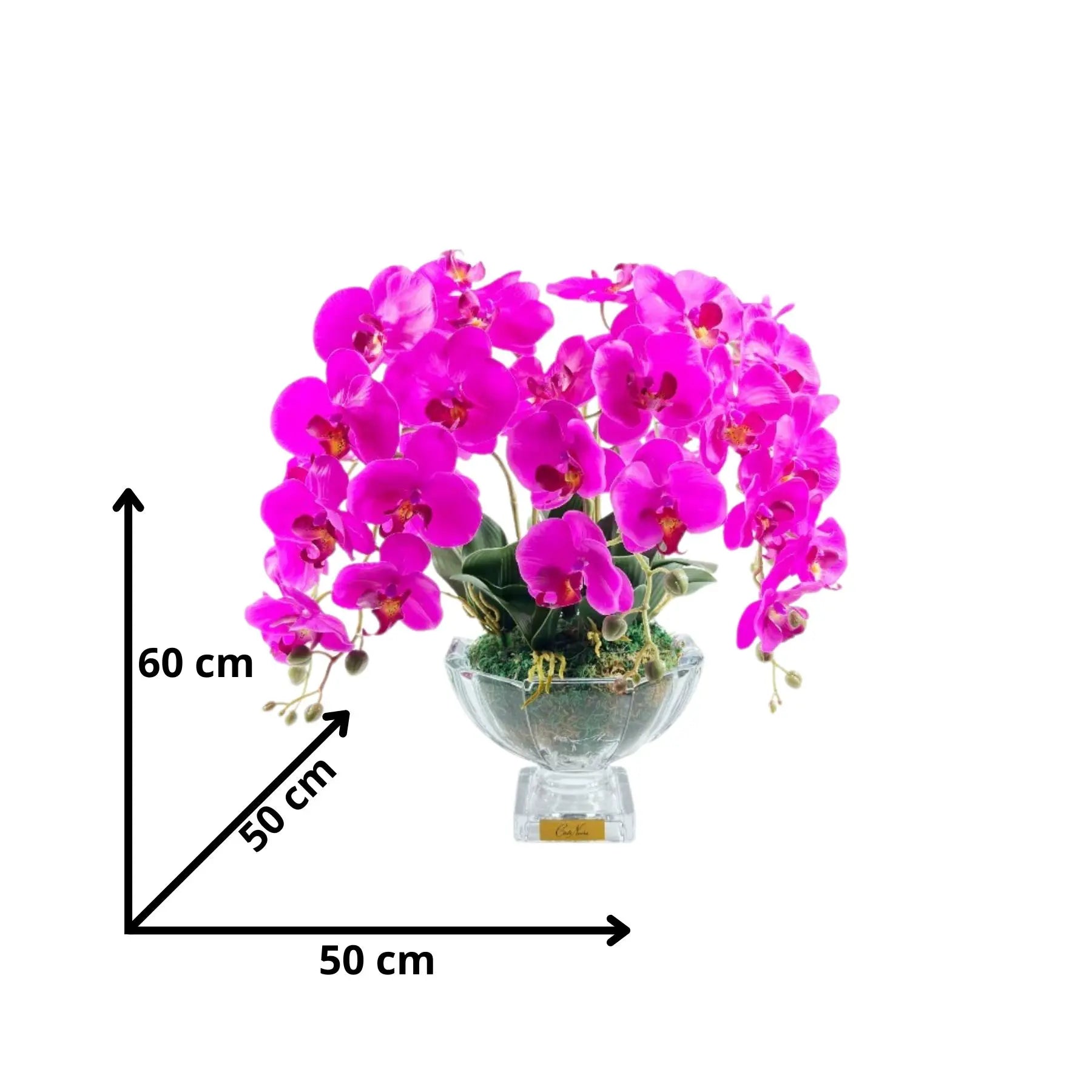 Realistisch wirkende künstliche Duftblume mit kräftig pinken Orchideen – eleganter Blickfang