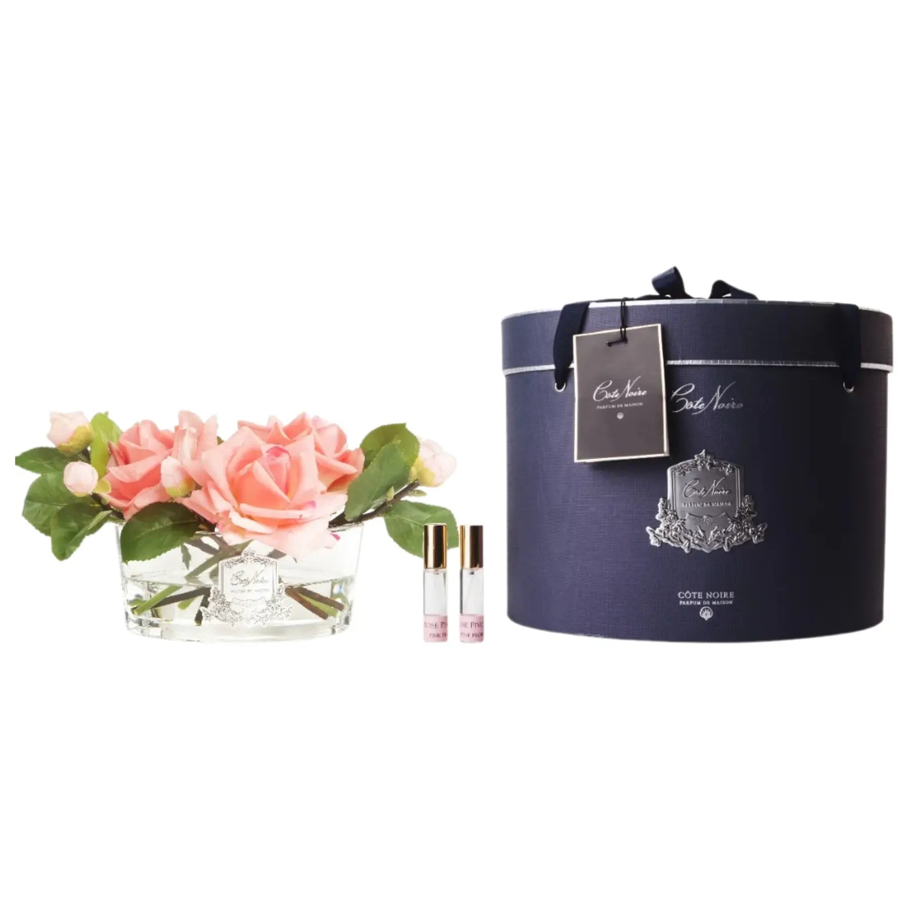 Duftblumen-Arrangement in Glasvase – perfekt als Wohnaccessoire