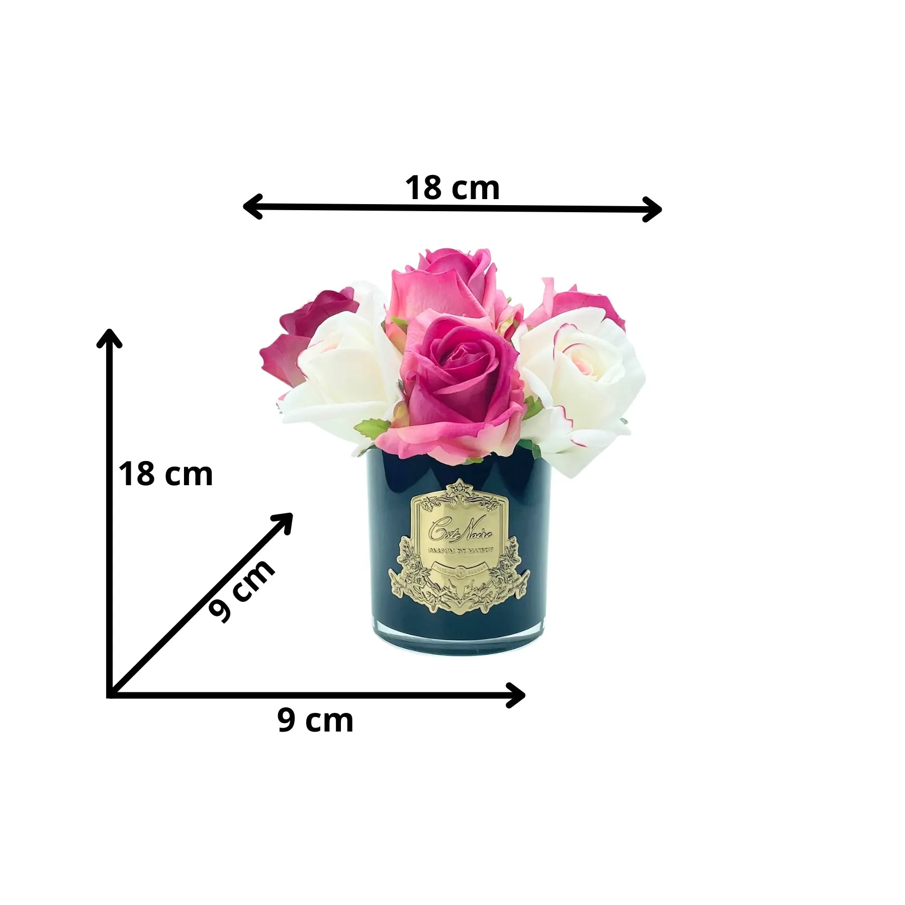 Künstliche Duftblumen mit Parfum in elegantem Schwarzglas – edle Duftblumen für Badezimmer und Geschenkideen